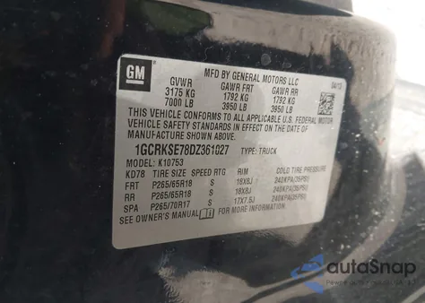 2013 Chevrolet Silverado 1500 Lt z USA, uszkodzony, nr VIN 1GCRKSE78DZ361027